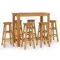 vidaXL Mesa y taburetes altos de jardín 7 pzas madera maciza acacia vidaXL Mesa y taburetes altos de jardín 7 pzas madera maciza acacia
