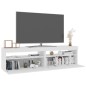 vidaXL Muebles de TV con luces LED 2 uds blanco brillante 75x35x40 cm vidaXL Muebles de TV con luces LED 2 uds blanco brillante 75x35x40 cm