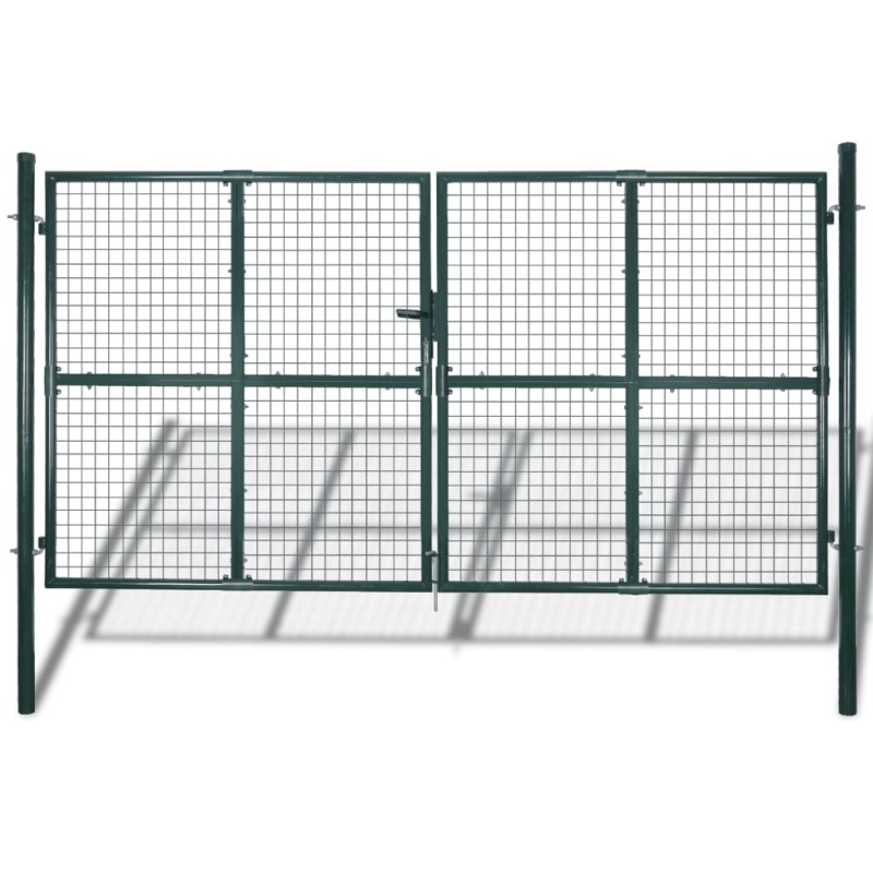 vidaXL Puerta de valla doble de acero con recubrimiento en polvo vidaXL Puerta de valla doble de acero con recubrimiento en polvo