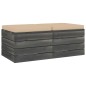 vidaXL Otomanas de palets de jardín 2 pzas cojines madera maciza pino vidaXL Otomanas de palets de jardín 2 pzas cojines madera maciza pino