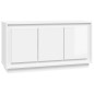 vidaXL Aparador de madera contrachapada blanco brillante 102x35x55 cm vidaXL Aparador de madera contrachapada blanco brillante 102x35x55 cm