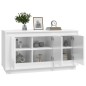 vidaXL Aparador de madera contrachapada blanco brillante 102x35x55 cm vidaXL Aparador de madera contrachapada blanco brillante 102x35x55 cm