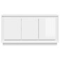 vidaXL Aparador de madera contrachapada blanco brillante 102x35x55 cm vidaXL Aparador de madera contrachapada blanco brillante 102x35x55 cm