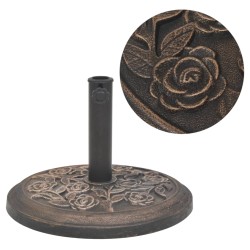 vidaXL Base de sombrilla de resina redonda bronce 9 kg