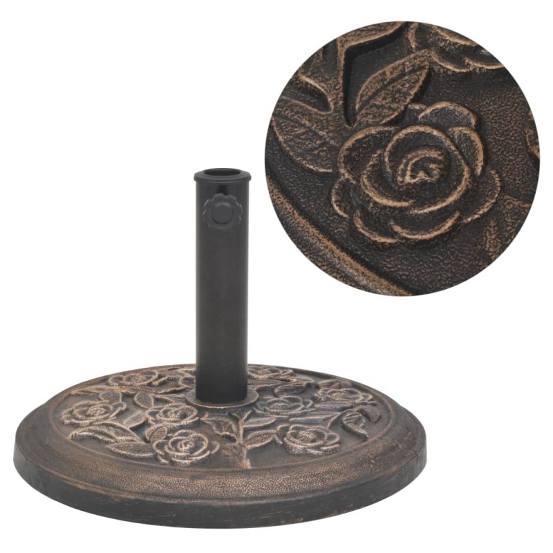 vidaXL Base de sombrilla de resina redonda bronce 9 kg vidaXL Base de sombrilla de resina redonda bronce 9 kg