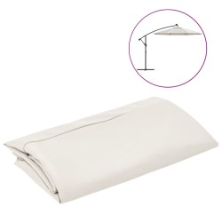 vidaXL Tela de repuesto para sombrilla voladiza blanco arena 350 cm