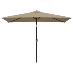 vidaXL Sombrilla de jardín con palo de metal 300x200 cm gris topo