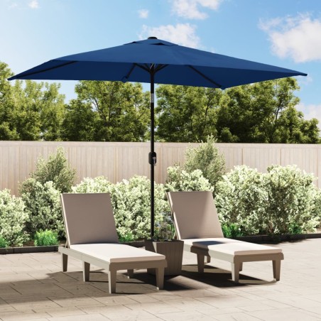 vidaXL Sombrilla de jardín con palo de metal azul celeste 300x200 cm