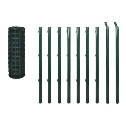 vidaXL Set de euro valla acero verde 10x1,5 m