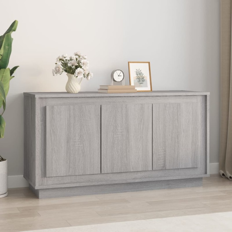 vidaXL Aparador madera contrachapada gris Sonoma 102x35x55 cm vidaXL Aparador madera contrachapada gris Sonoma 102x35x55 cm