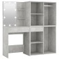 vidaXL Tocador con LED y 2 armarios madera contrachapada gris hormigón vidaXL Tocador con LED y 2 armarios madera contrachapada gris hormigón