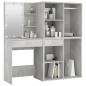vidaXL Tocador con LED y 2 armarios madera contrachapada gris hormigón vidaXL Tocador con LED y 2 armarios madera contrachapada gris hormigón