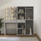 vidaXL Tocador con LED y 2 armarios madera contrachapada gris hormigón vidaXL Tocador con LED y 2 armarios madera contrachapada gris hormigón