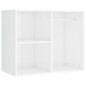 vidaXL Tocador con LED y 2 armarios madera contrachapada blanco brillo vidaXL Tocador con LED y 2 armarios madera contrachapada blanco brillo
