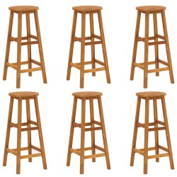 vidaXL Taburetes de cocina 6 unidades madera maciza de acacia