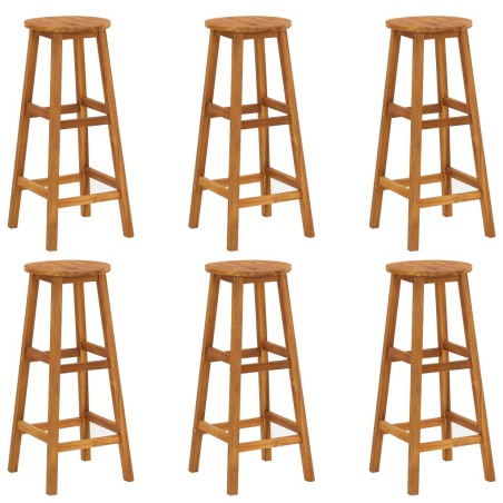 vidaXL Taburetes de cocina 6 unidades madera maciza de acacia