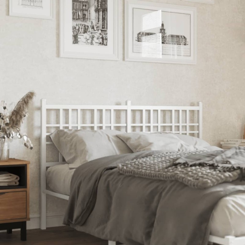 vidaXL Cabecero de metal blanco 120 cm
