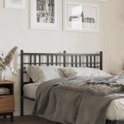 vidaXL Cabecero de metal negro 137 cm