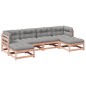 vidaXL Set de sofás jardín 6 pzas con cojines madera abeto Douglas