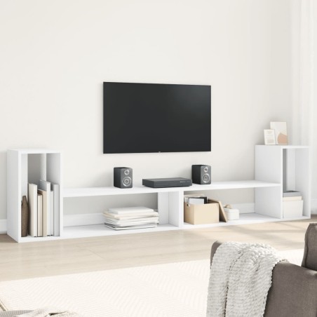 vidaXL Muebles para TV 2 uds madera de ingeniería blanco 100x30x50 cm