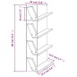 vidaXL Estantería de pared 4 niveles roble Sonoma 33x16x90 cm