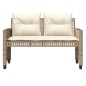 vidaXL Set sofás jardín 4 pzas y cojines ratán sintético vidrio beige vidaXL Set sofás jardín 4 pzas y cojines ratán sintético vidrio beige