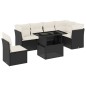 vidaXL Set de sofás de jardín 7 pzas con cojines ratán sintético negro vidaXL Set de sofás de jardín 7 pzas con cojines ratán sintético negro