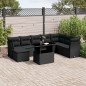 vidaXL Set de sofás de jardín 8 piezas y cojines ratán sintético negro vidaXL Set de sofás de jardín 8 piezas y cojines ratán sintético negro