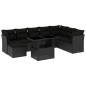 vidaXL Set de sofás de jardín 8 piezas y cojines ratán sintético negro vidaXL Set de sofás de jardín 8 piezas y cojines ratán sintético negro