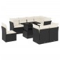 vidaXL Set de sofás de jardín 8 piezas y cojines ratán sintético negro vidaXL Set de sofás de jardín 8 piezas y cojines ratán sintético negro