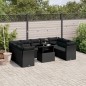 vidaXL Set de sofás de jardín 10 pzas cojines ratán sintético negro vidaXL Set de sofás de jardín 10 pzas cojines ratán sintético negro
