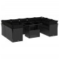 vidaXL Set de sofás de jardín 10 pzas cojines ratán sintético negro vidaXL Set de sofás de jardín 10 pzas cojines ratán sintético negro