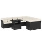 vidaXL Set de sofás de jardín 10 pzas cojines ratán sintético negro vidaXL Set de sofás de jardín 10 pzas cojines ratán sintético negro