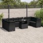 vidaXL Set de sofás de jardín 11 pzas y cojines ratán sintético negro vidaXL Set de sofás de jardín 11 pzas y cojines ratán sintético negro
