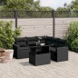 vidaXL Set de sofás de jardín 6 piezas y cojines ratán sintético negro vidaXL Set de sofás de jardín 6 piezas y cojines ratán sintético negro