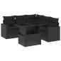 vidaXL Set de sofás de jardín 6 piezas y cojines ratán sintético negro vidaXL Set de sofás de jardín 6 piezas y cojines ratán sintético negro