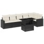vidaXL Set de sofás de jardín 7 pzas con cojines ratán sintético negro vidaXL Set de sofás de jardín 7 pzas con cojines ratán sintético negro