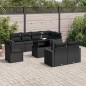 vidaXL Set de sofás de jardín 8 piezas y cojines ratán sintético negro vidaXL Set de sofás de jardín 8 piezas y cojines ratán sintético negro