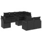 vidaXL Set de sofás de jardín 8 piezas y cojines ratán sintético negro vidaXL Set de sofás de jardín 8 piezas y cojines ratán sintético negro