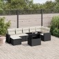 vidaXL Set de sofás de jardín 8 piezas y cojines ratán sintético negro vidaXL Set de sofás de jardín 8 piezas y cojines ratán sintético negro