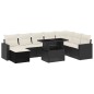 vidaXL Set de sofás de jardín 8 piezas y cojines ratán sintético negro vidaXL Set de sofás de jardín 8 piezas y cojines ratán sintético negro