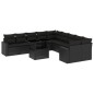 vidaXL Set de sofás de jardín 11 pzas y cojines ratán sintético negro vidaXL Set de sofás de jardín 11 pzas y cojines ratán sintético negro
