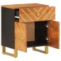 vidaXL Mesita de noche madera maciza mango marrón y negro 50x33x60 c