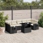 vidaXL Set de sofás de jardín 8 piezas y cojines ratán sintético negro vidaXL Set de sofás de jardín 8 piezas y cojines ratán sintético negro