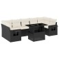 vidaXL Set de sofás de jardín 8 piezas y cojines ratán sintético negro vidaXL Set de sofás de jardín 8 piezas y cojines ratán sintético negro