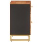 vidaXL Mesita de noche madera maciza mango marrón y negro 50x33x60 c