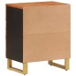 vidaXL Mesita de noche madera maciza mango marrón y negro 50x33x60 c