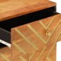 vidaXL Mesita de noche madera maciza mango marrón y negro 50x33x60 c
