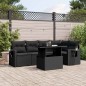 vidaXL Set de sofás de jardín 6 piezas y cojines ratán sintético negro vidaXL Set de sofás de jardín 6 piezas y cojines ratán sintético negro