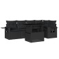 vidaXL Set de sofás de jardín 6 piezas y cojines ratán sintético negro vidaXL Set de sofás de jardín 6 piezas y cojines ratán sintético negro